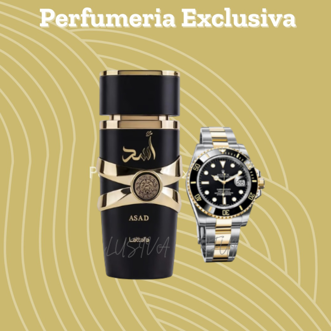 Perfume Asad de Latafa y Reloj Exclusivo - Elegancia y Estilo para Colombia